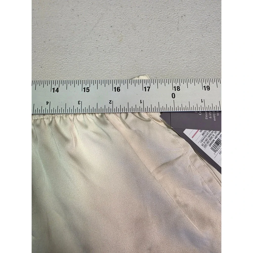 Auden Luxury Collection Women Satin Sleep Shorts Cream‎ White Size Large